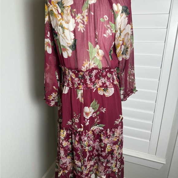 Fig & flower Floral marron Maxi Dress size L - Picture 6 of 16